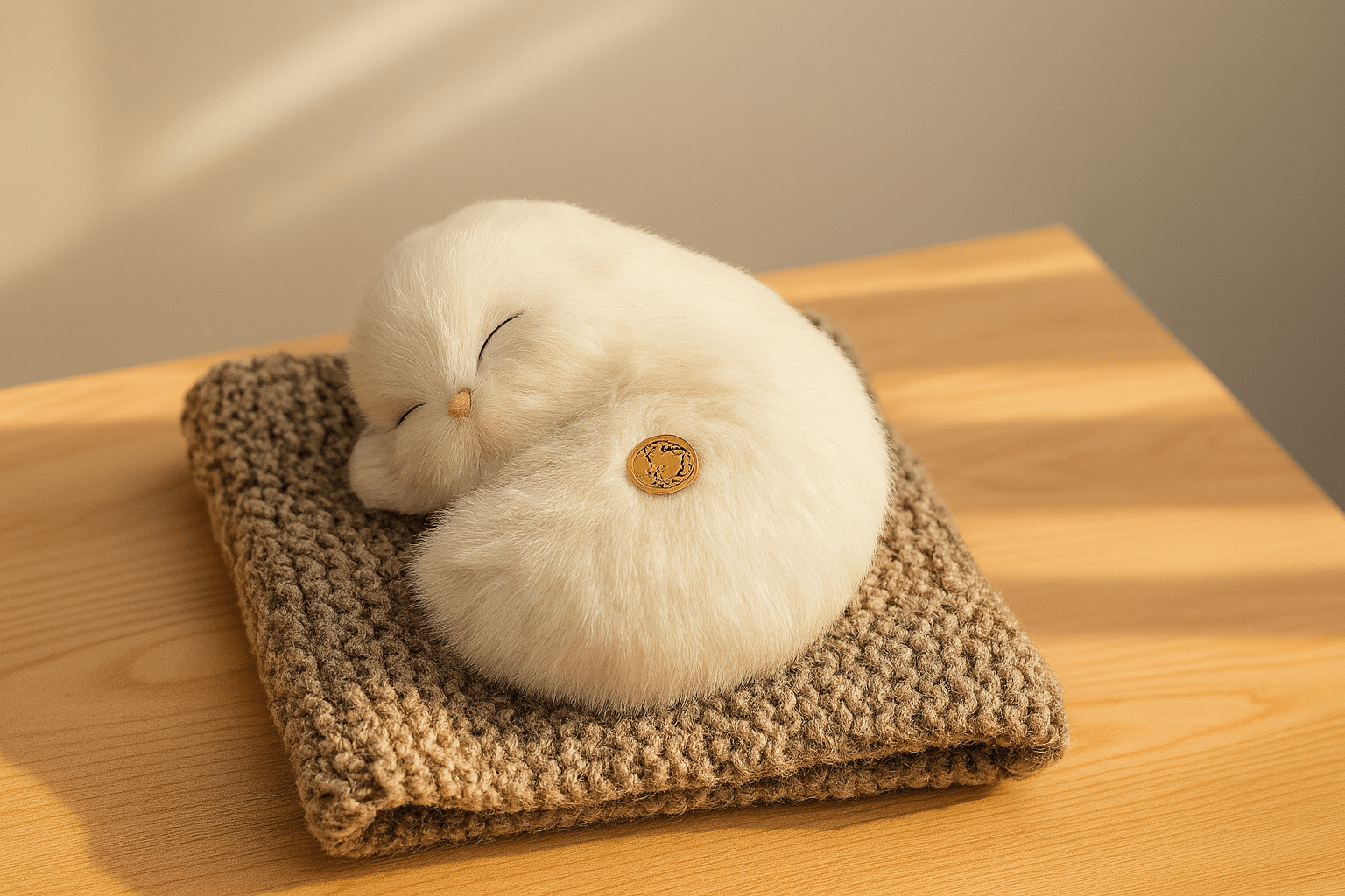 Sleeping Cat Plush Toy with Sound - Zambeel