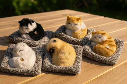 Sleeping Cat Plush Toy with Sound